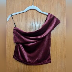 Forever 21 Rich Maroon Velvet Blouse